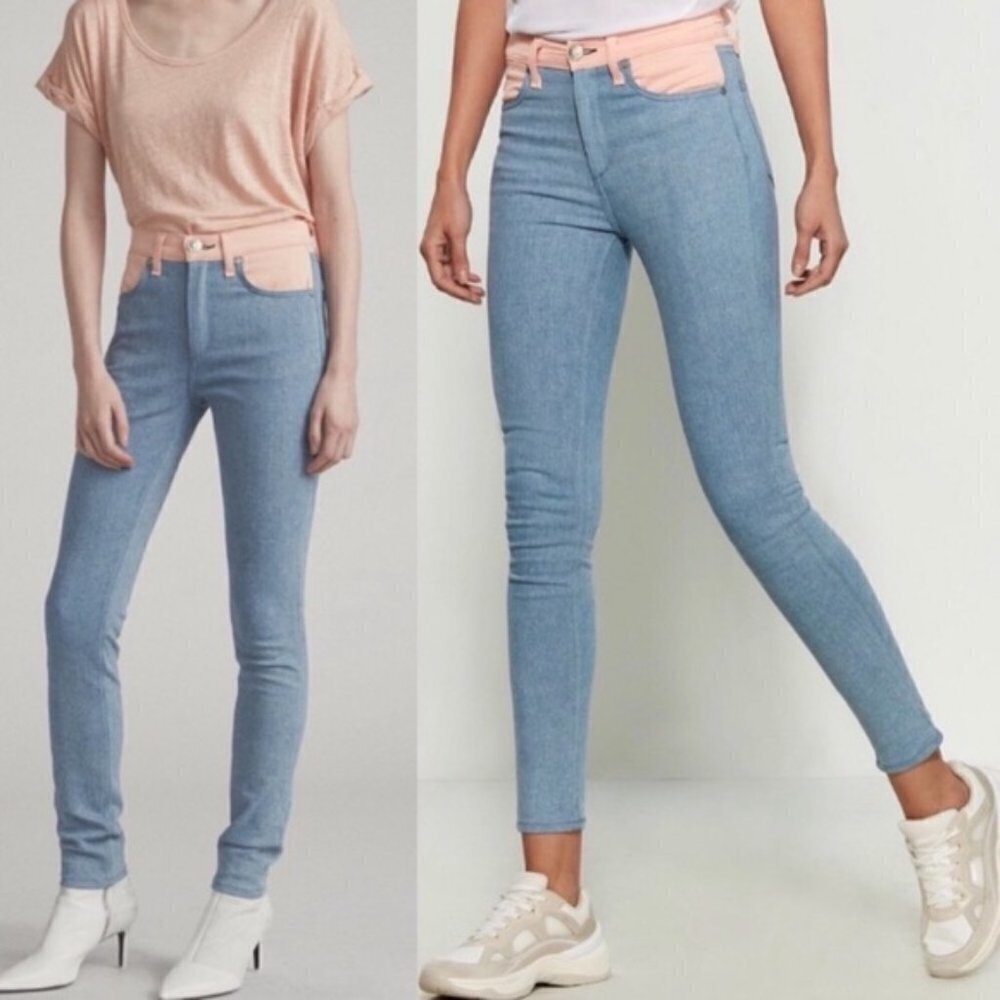 Rag &‎ Bone Phila Jean Blue Pink Size 28 - Picture 2 of 11